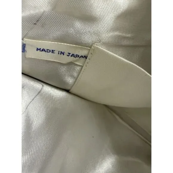 Antique Hand Beaded Pearl Evening Bag Cream Clutch w/Beaded Accents Zipper Close - Picture 7 of 11